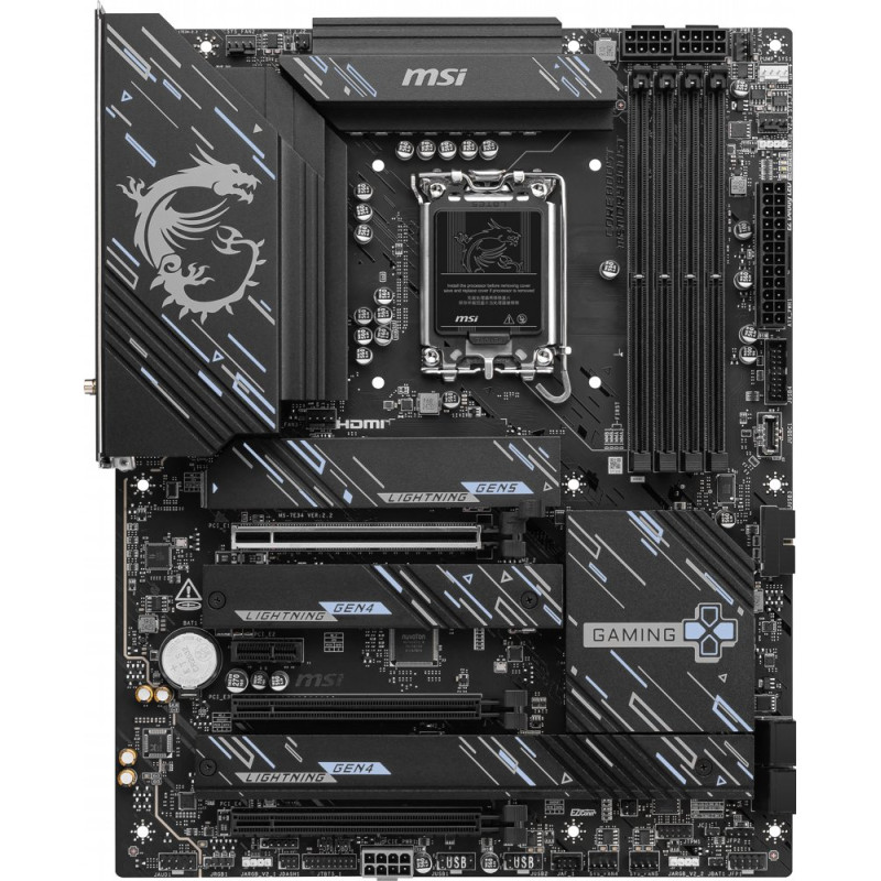 MSI Z890 GAMING PLUS WIFI  Socket LGA 1851  Intel Z890  4xDDR5  ATX  Moederbord