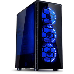 InterTech CXC2 Blue Light Midi Tower Case Zwart
