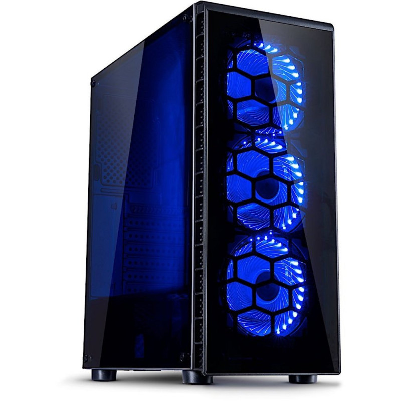 InterTech CXC2 Blue Light  Midi Tower Case  Zwart