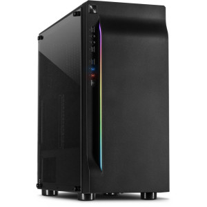 Inter-Tech A-3411 Creek RGB  Midi Tower  Zwart