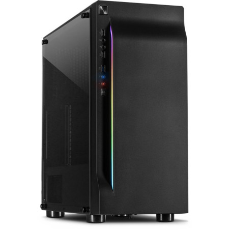 Inter-Tech A-3411 Creek RGB  Midi Tower  Zwart