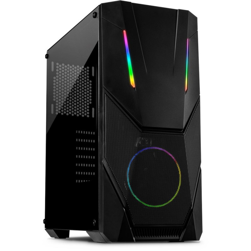 InterTech IT3303 Hornet RGB  Midi Tower Case  Zwart