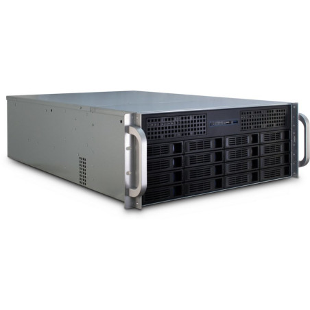 InterTech 4U4416L  Server Rack Case  ZwartZilver