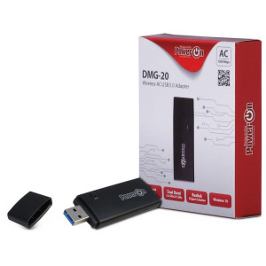 InterTech DMG20 WiFi 5 USB Adapter 867 Mbps Dualband 24 GHz 5 GHz USB 30 Zwart