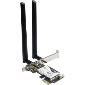 InterTech DMG35 WiFi 6 Bluetooth 50 PCIe Adapter 3000 Mbps Dualband 24 GHz 5 GHz Intel AX200 Chipset PCIe