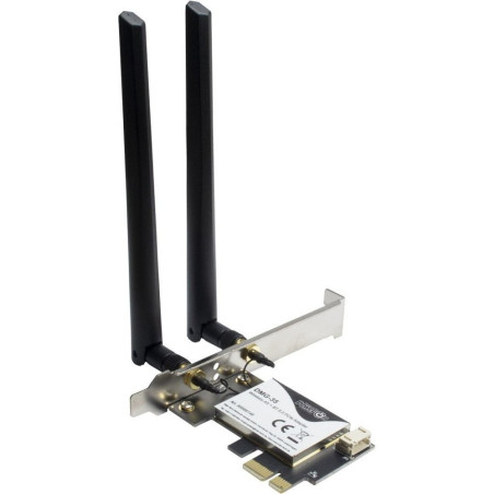 InterTech DMG35 WiFi 6 Bluetooth 50 PCIe Adapter 3000 Mbps Dualband 24 GHz 5 GHz Intel AX200 Chipset PCIe