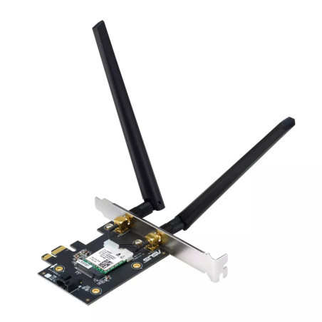 ASUS PCE-AXE5400 Interne WLAN-kaart  Wi-Fi 6E (802.11ax)  2402 Mbit/s  Tri-band (24 GHz / 5 GHz / 6 GHz)  Bluetooth 5.2