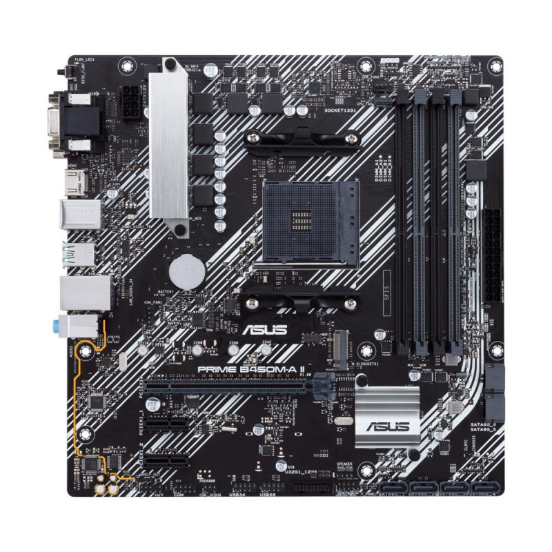 ASUS PRIME B450MA II  Socket AM4  AMD B450  4xDDR4  MicroATX  Moederbord