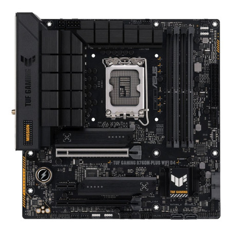 ASUS TUF GAMING B760MPLUS WIFI D4  Socket LGA 1700  Intel B760  4xDDR4  MicroATX  Moederbord